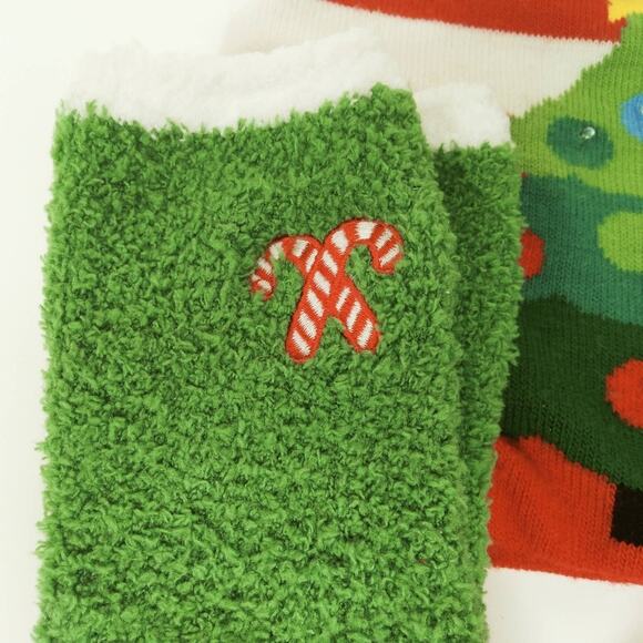 Christopher & Banks Christmas Tree Candy Cane Holiday Socks & Pom Pom Hat - Picture 8 of 10